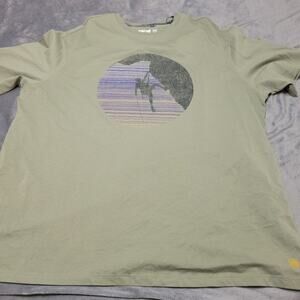 Solaris Shirt Men 2XB Green Mountain Climbing Graphic Comfort Stretch Cotton Tee